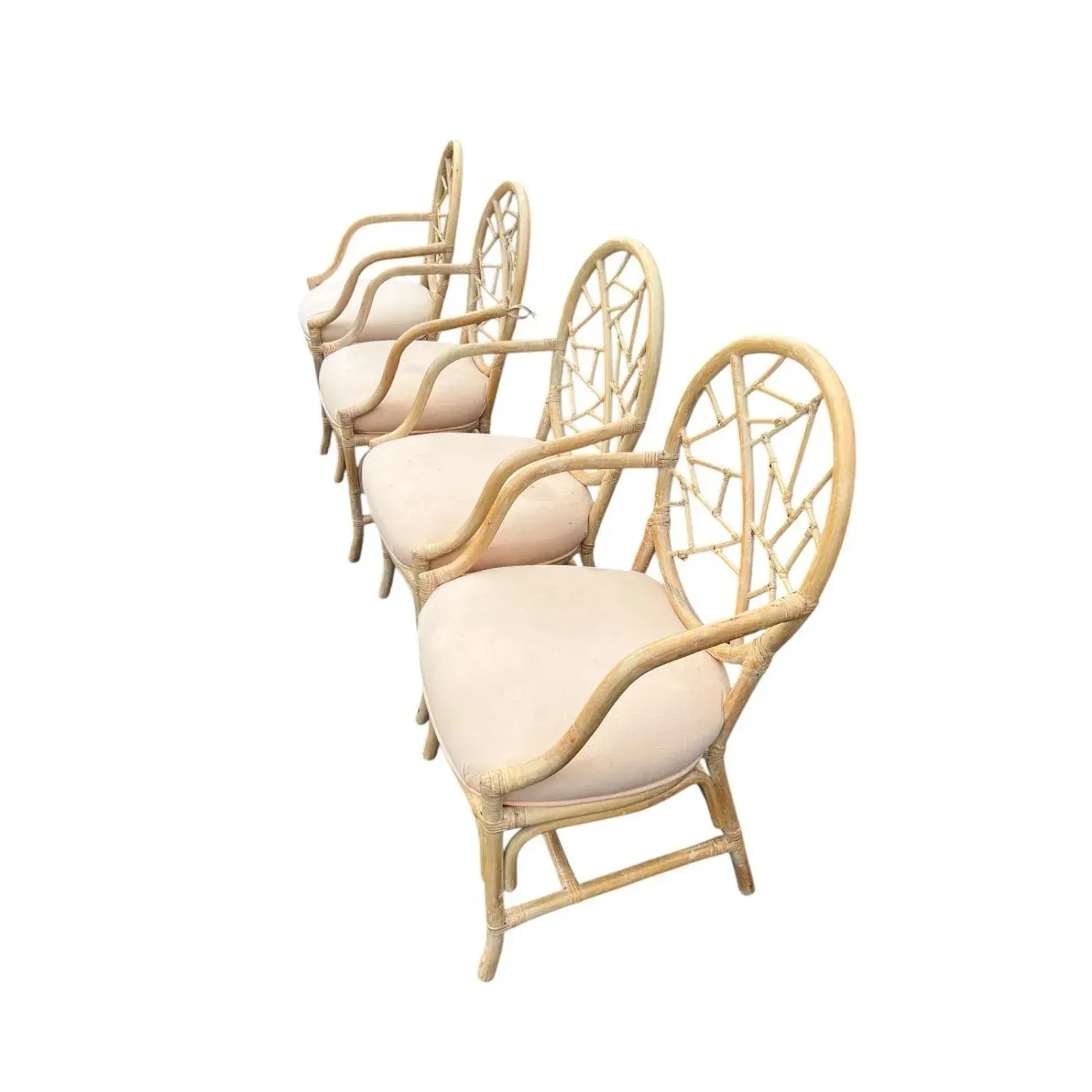 Set of 4 Vintage MCM Rattan Dining Chairs - image-2