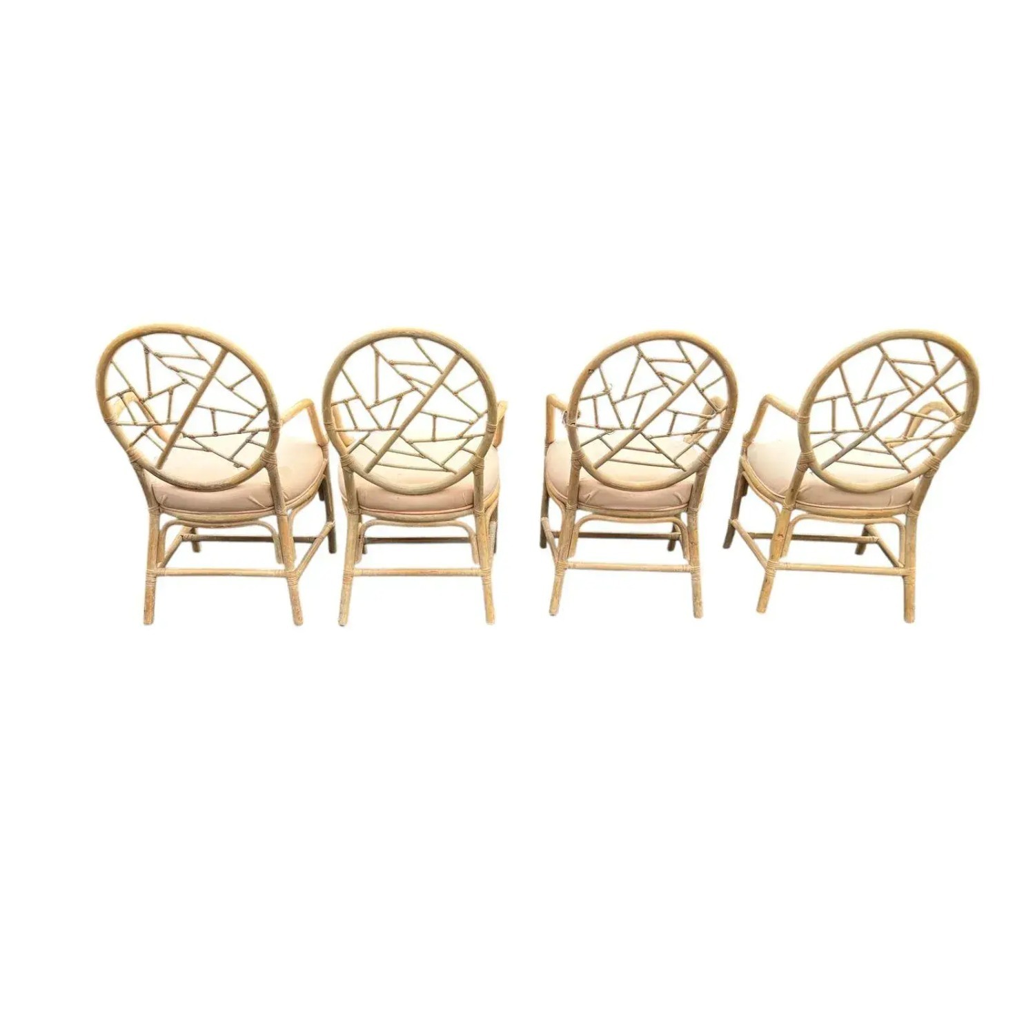 Set of 4 Vintage MCM Rattan Dining Chairs - image-3