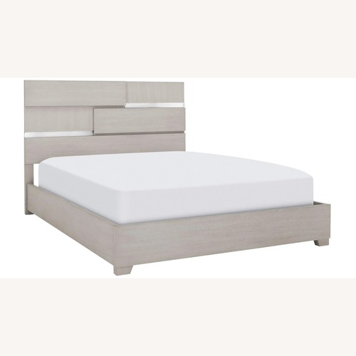 Used Raymour & Flanigan Alara Light Gray King Bed for sale on AptDeco