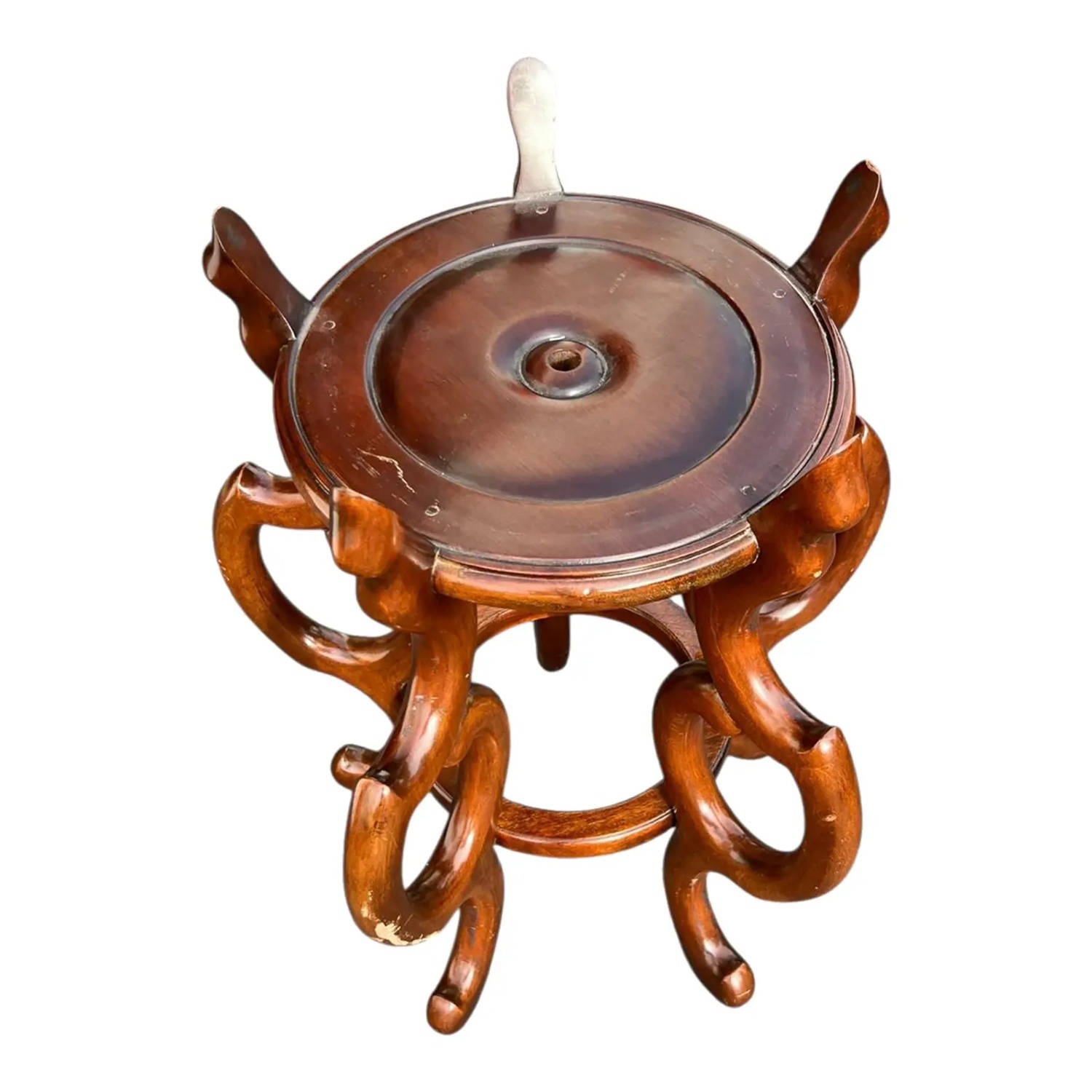 1960s Chinese Sculptural Wooden Plant Stand - image-1