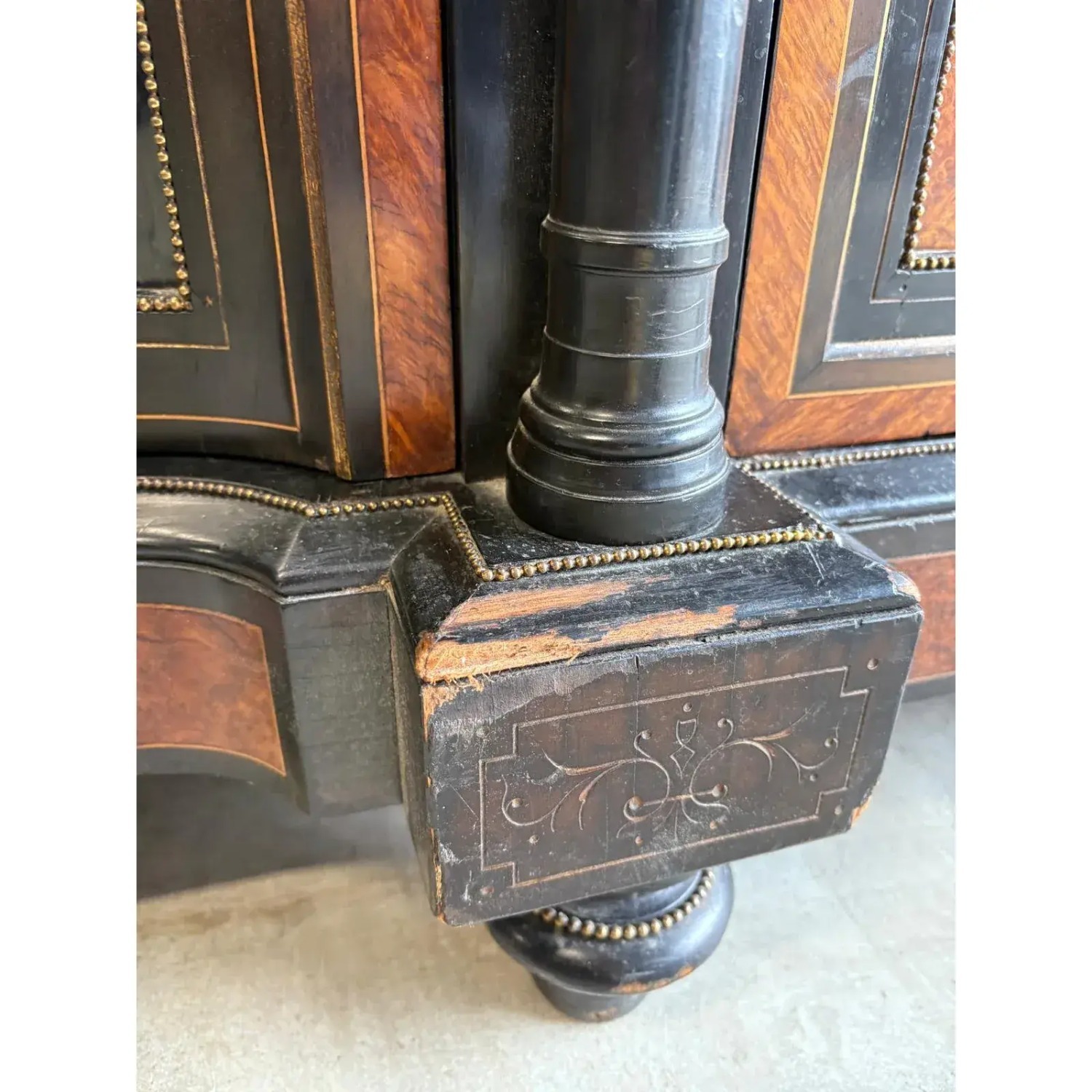 Antique Ebonized Credenza With Wedgwood Jasperware - image-10