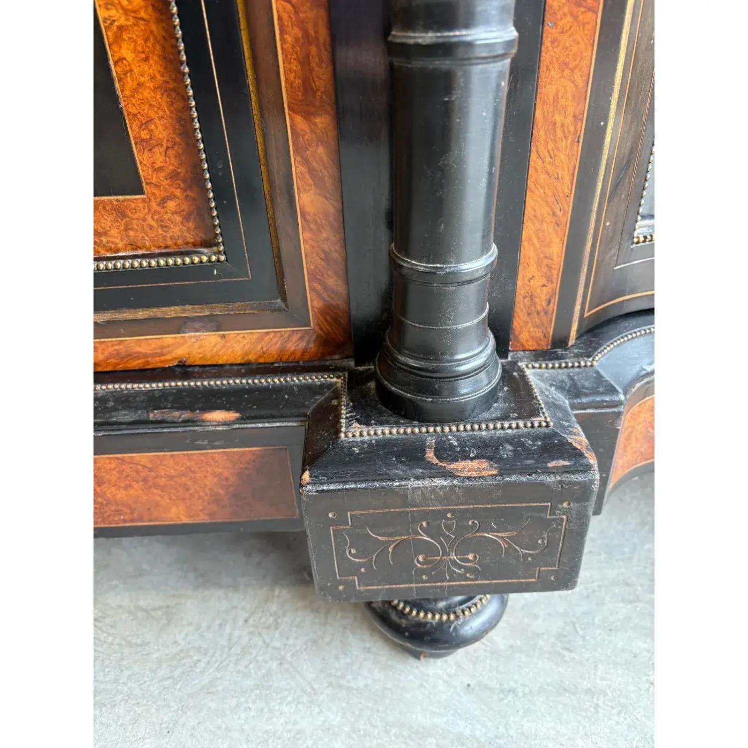 Antique Ebonized Credenza With Wedgwood Jasperware - image-8
