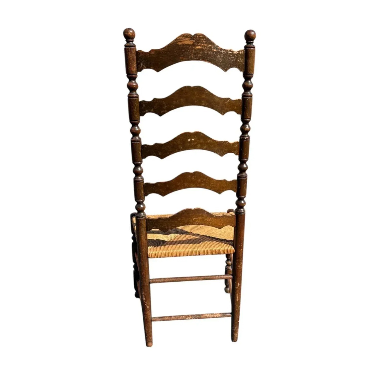 English Ladder Back Accent Chair With Rush Seat - image-2
