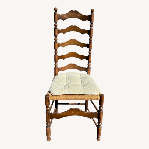 Used English Ladder Back Accent Chair With Rush Seat for sale on AptDeco