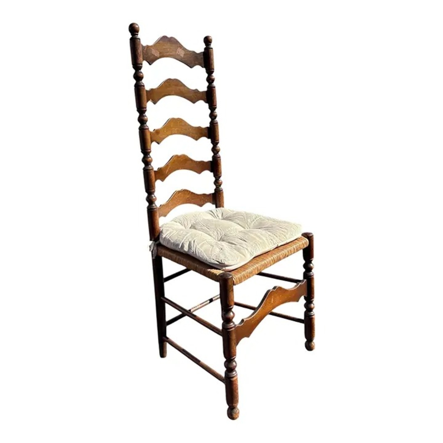 English Ladder Back Accent Chair With Rush Seat - image-3