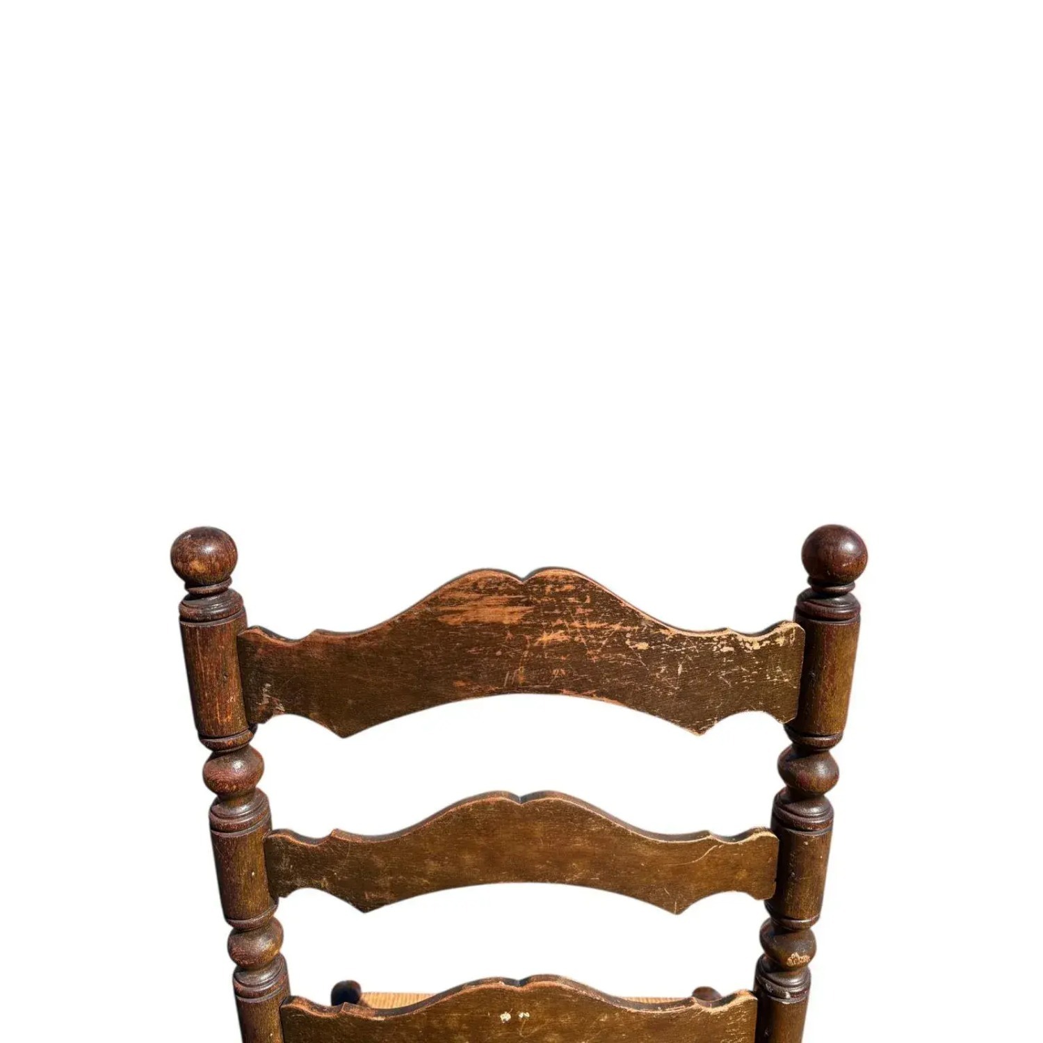 English Ladder Back Accent Chair With Rush Seat - image-5