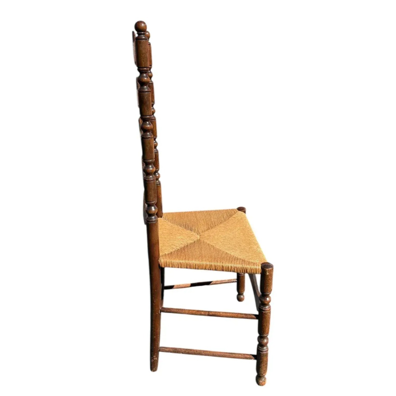 English Ladder Back Accent Chair With Rush Seat - image-4