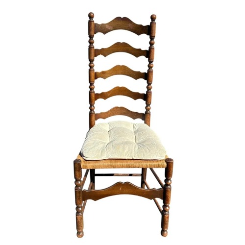Used English Ladder Back Accent Chair With Rush Seat for sale on AptDeco