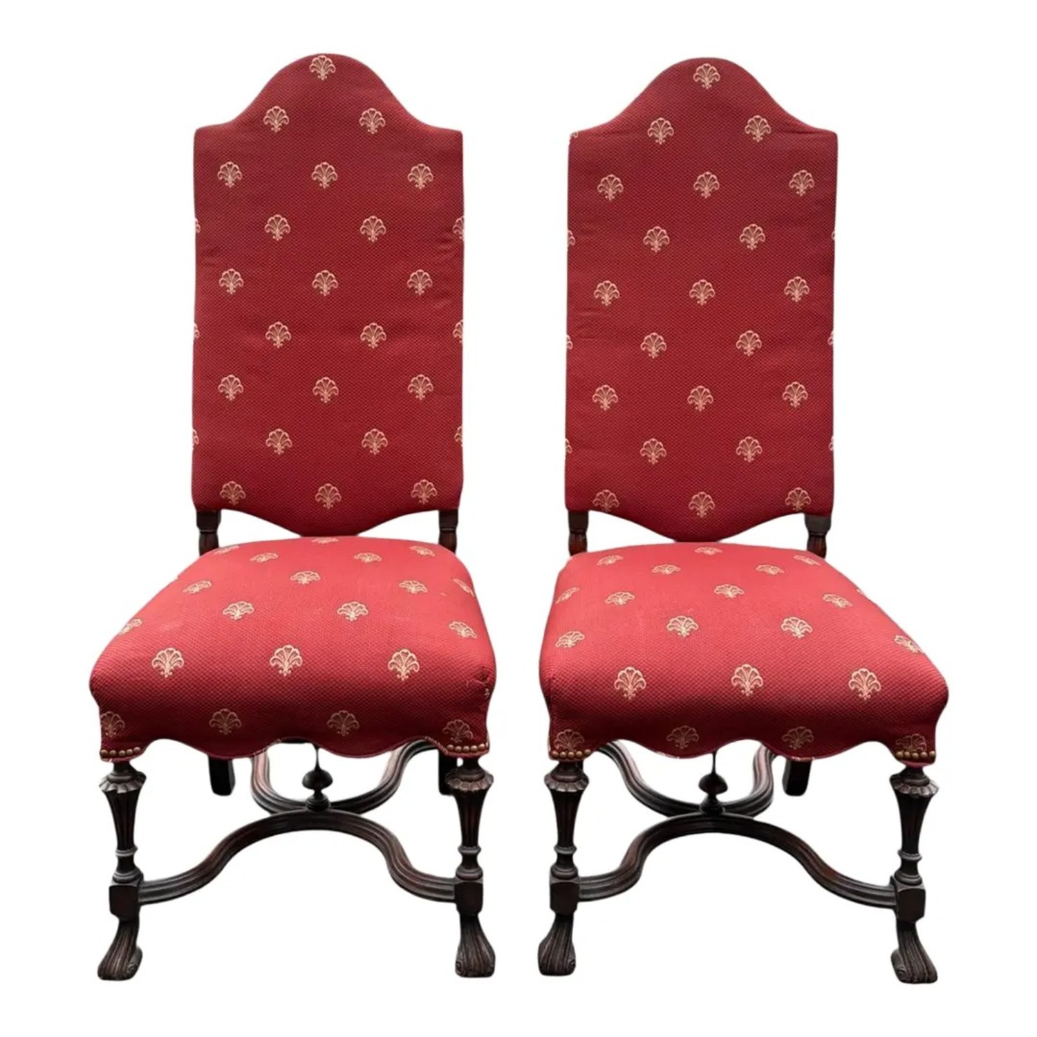 Pair of Vintage Baroque Style Accent Chairs - image-1