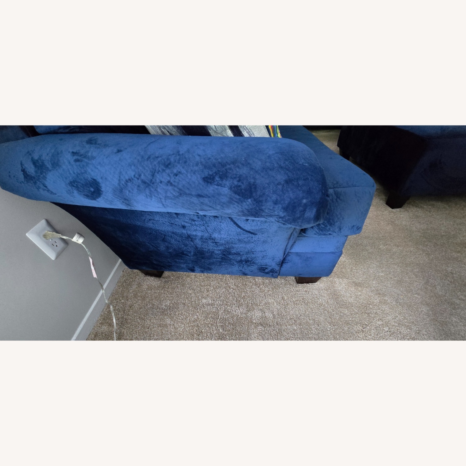American Signature Furniture Plush Blue Sofa - image-3