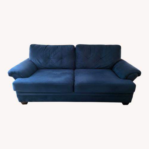 Used American Signature Furniture Plush Blue Sofa for sale on AptDeco