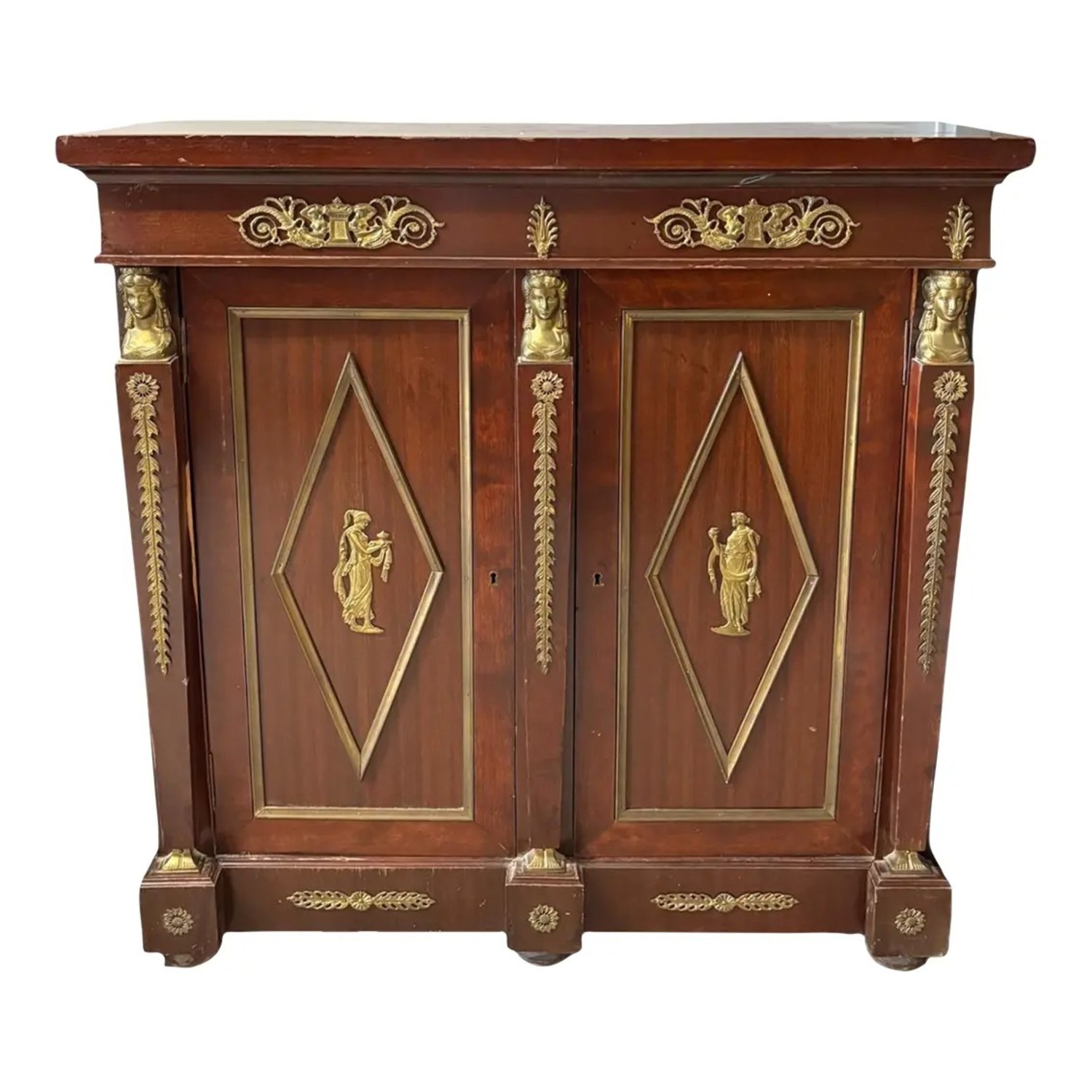 Empire Style Mahogany Cabinet W Bronze Mounts - image-1