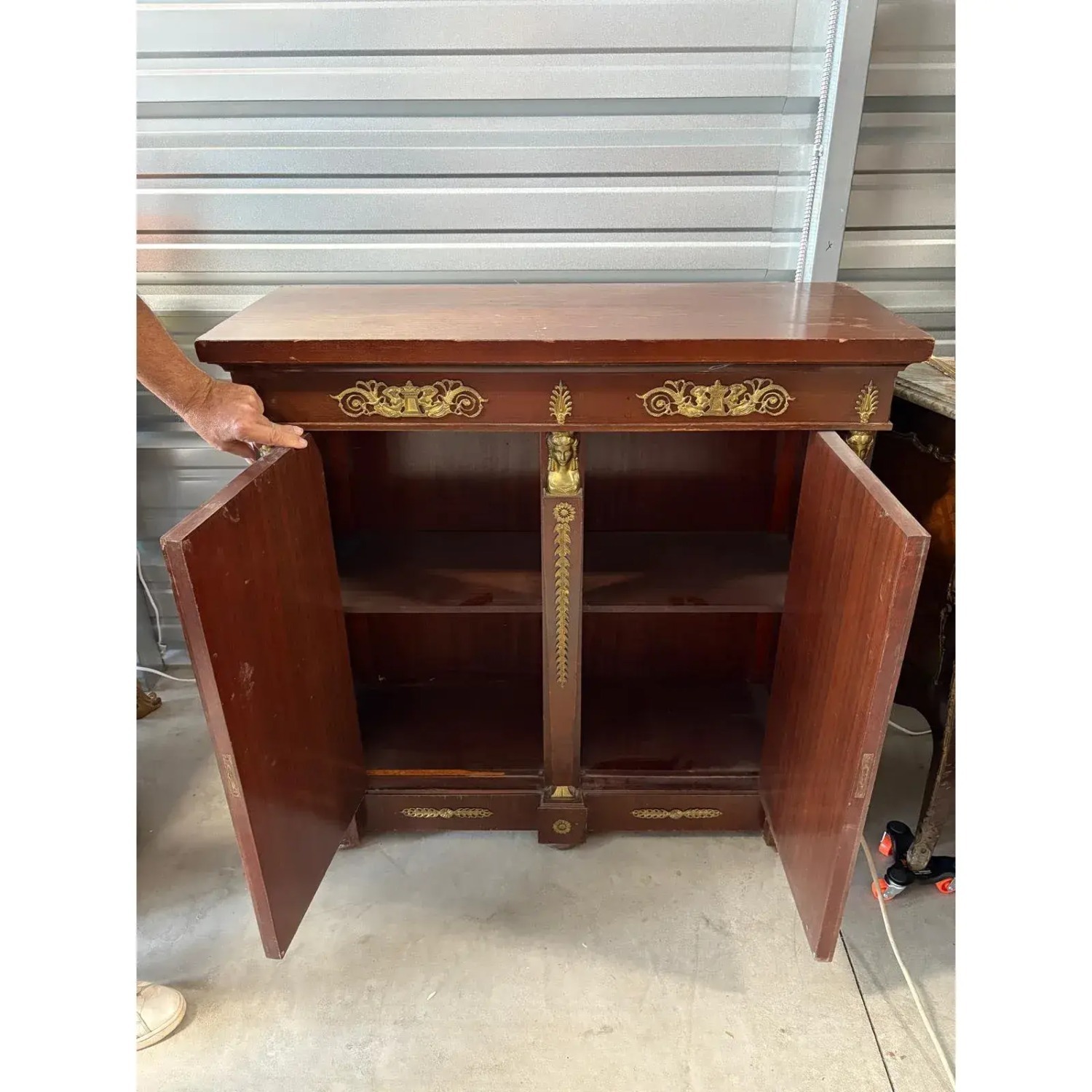 Empire Style Mahogany Cabinet W Bronze Mounts - image-6