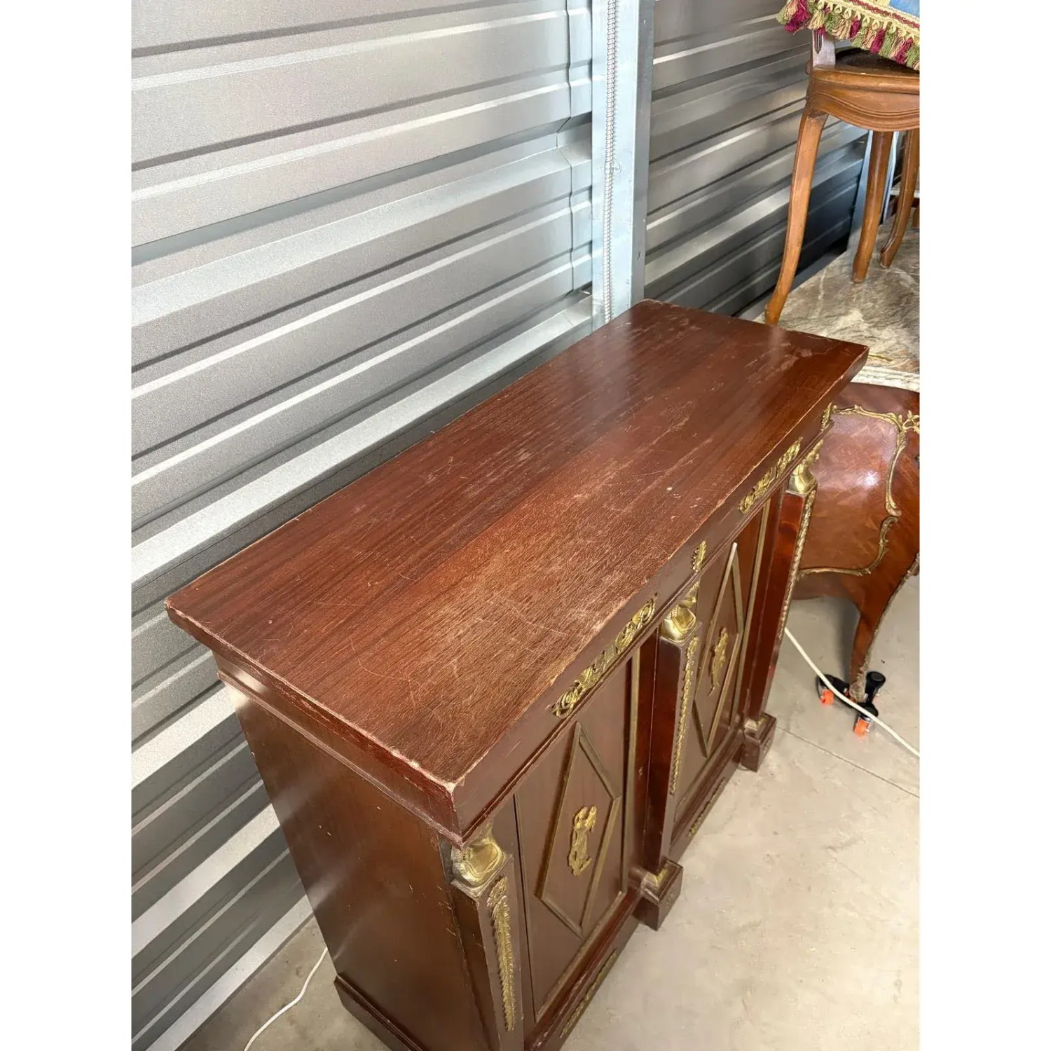 Empire Style Mahogany Cabinet W Bronze Mounts - image-9