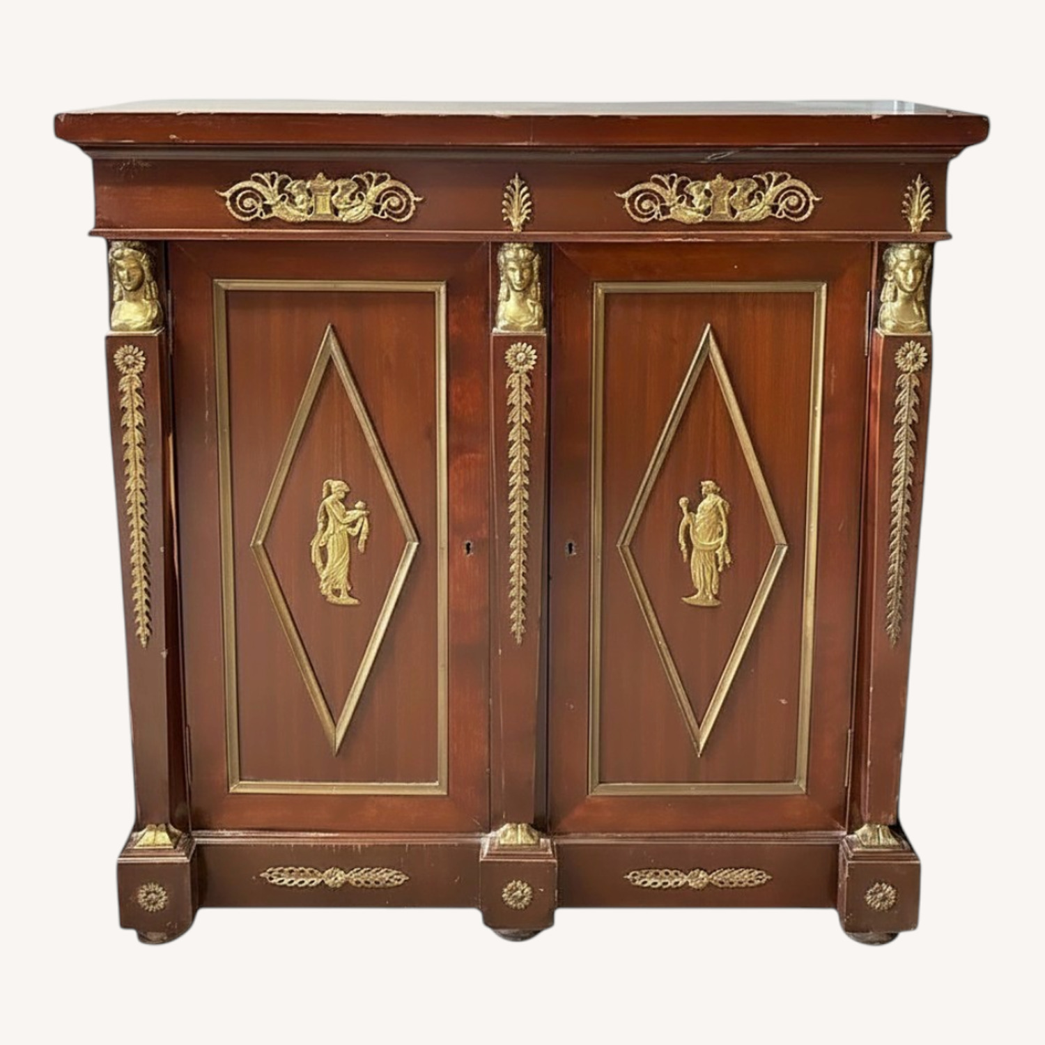 Empire Style Mahogany Cabinet W Bronze Mounts - image-0