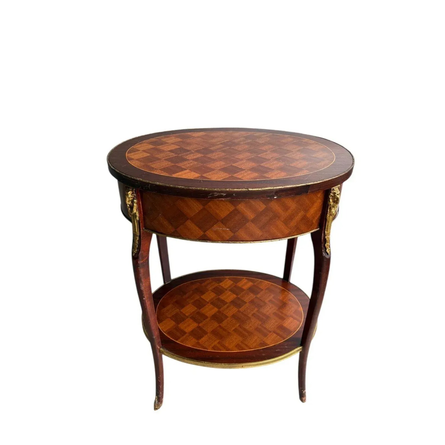 Antique Parquetry Side Table French Louis XV-Style - image-6
