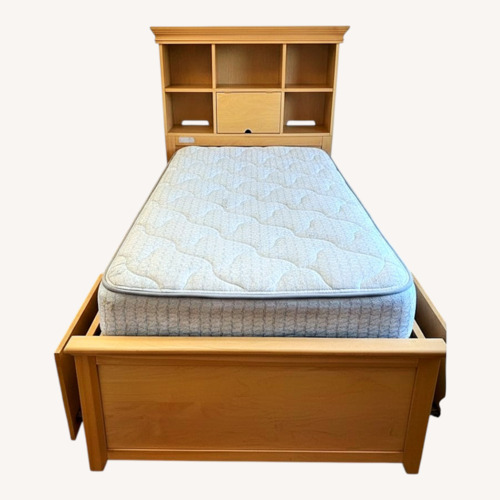 Used Jordan's Furniture Solid Maple Twin Bed Frame for sale on AptDeco