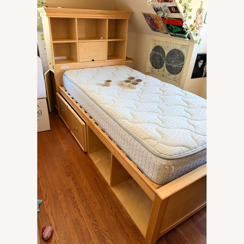 Used Jordan's Furniture Solid Maple Twin Bed Frame for sale on AptDeco