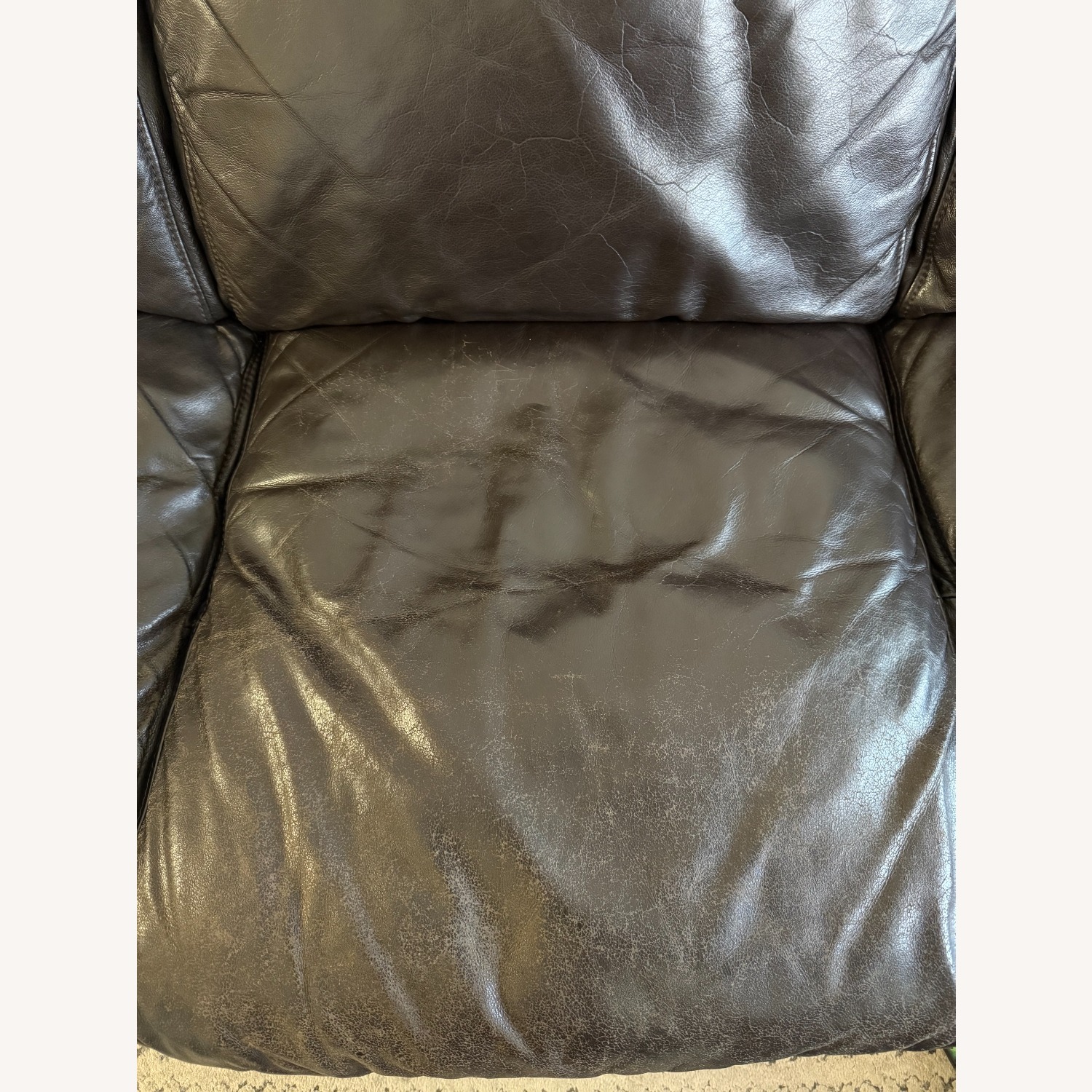 Jordan's Furniture Brown Leather Sofa - image-4