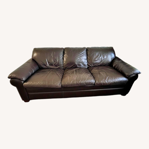 Used Jordan's Furniture Brown Leather Sofa for sale on AptDeco
