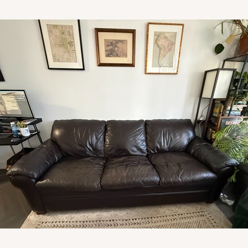 Used Jordan's Furniture Brown Leather Sofa for sale on AptDeco
