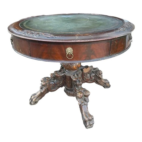 Used Victorian Carved Mahogany and Oak Center Table for sale on AptDeco