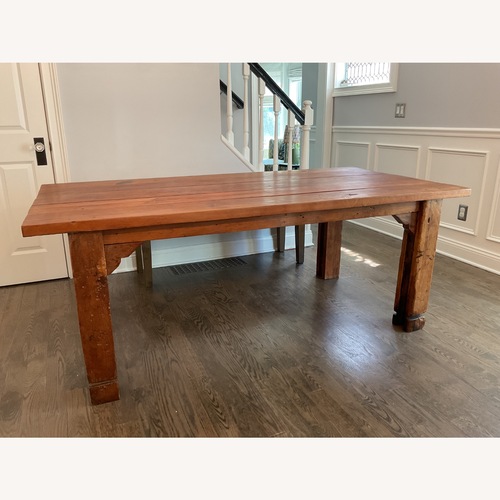 Used Solid Wood Farmhouse Dining Table With Live Edge for sale on AptDeco