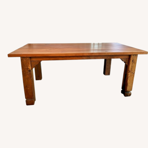 Used Solid Wood Farmhouse Dining Table With Live Edge for sale on AptDeco
