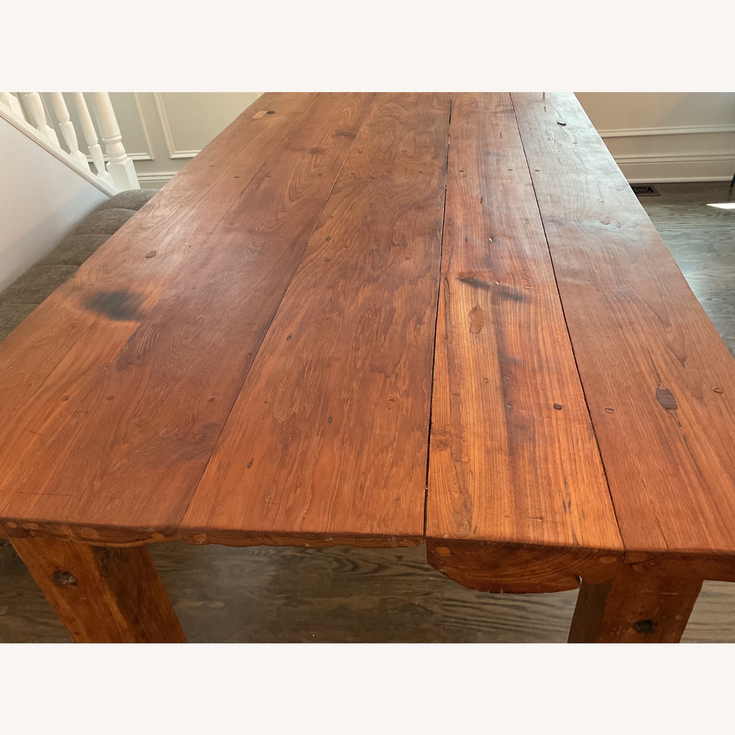Solid Wood Farmhouse Dining Table With Live Edge - image-4