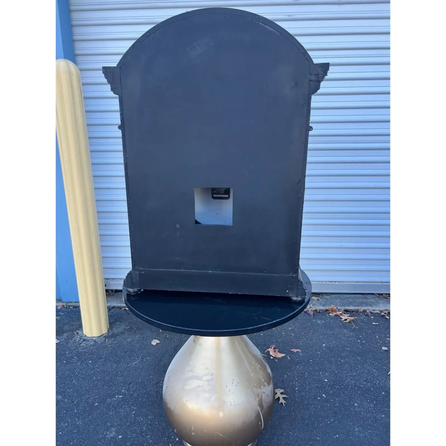 Large 1980s Ebonized Mantle Clock - image-3
