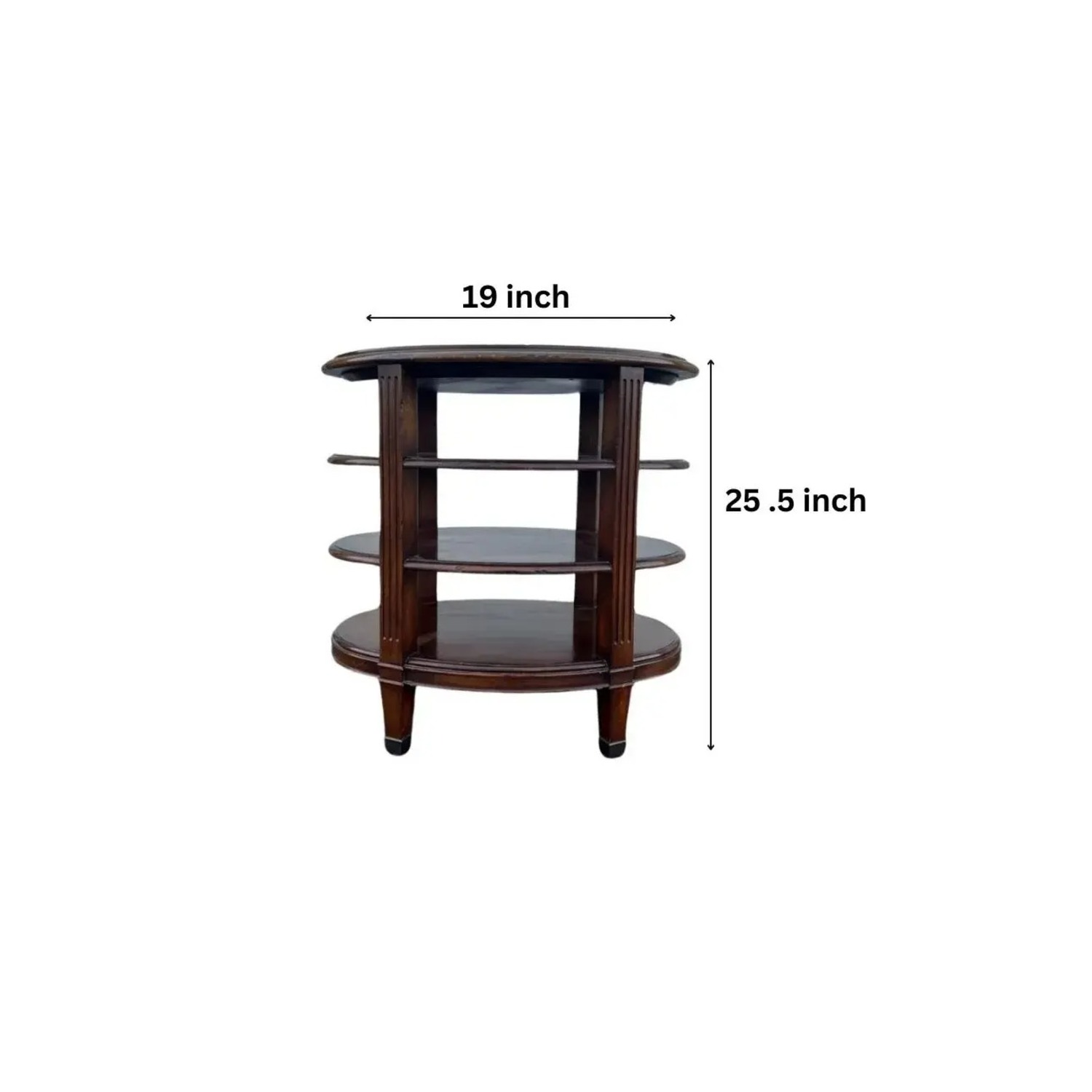 1970s 3-Tiered Oval Side Table - image-3