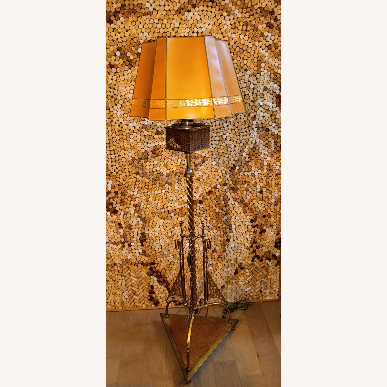 Vintage/Antique Finds Gold Brass Floor Lamp - image-8