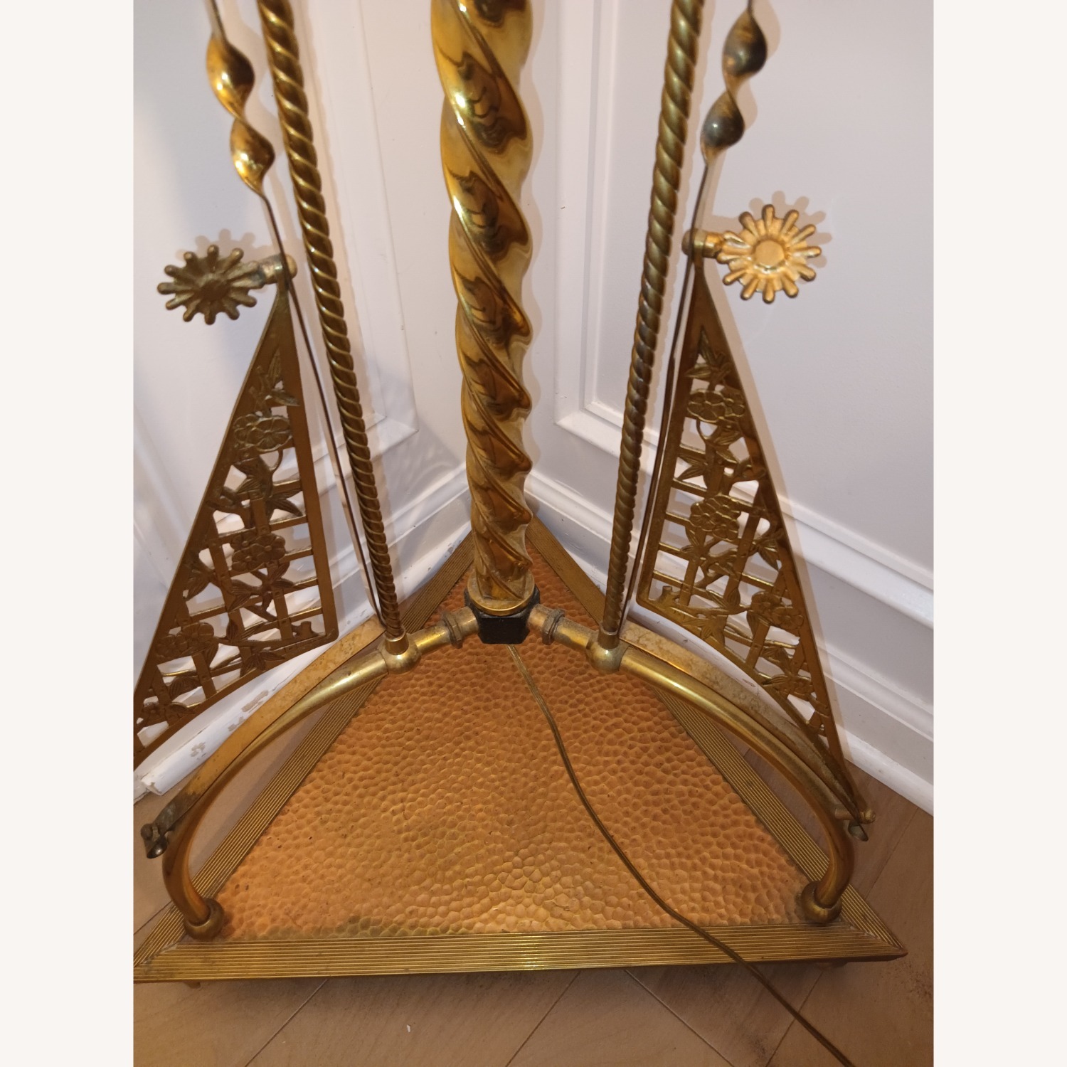 Vintage/Antique Finds Gold Brass Floor Lamp - image-4