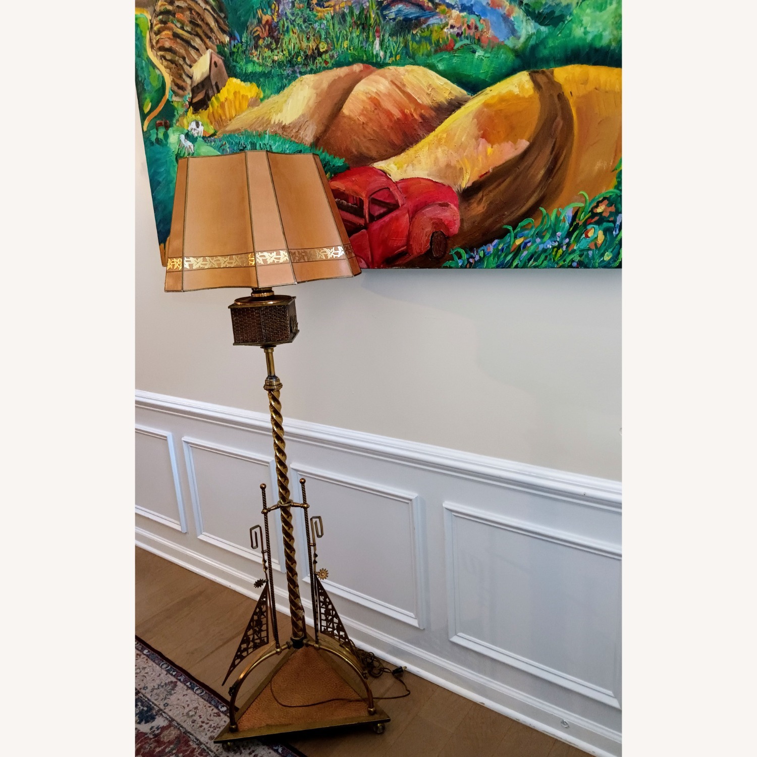 Vintage/Antique Finds Gold Brass Floor Lamp - image-13