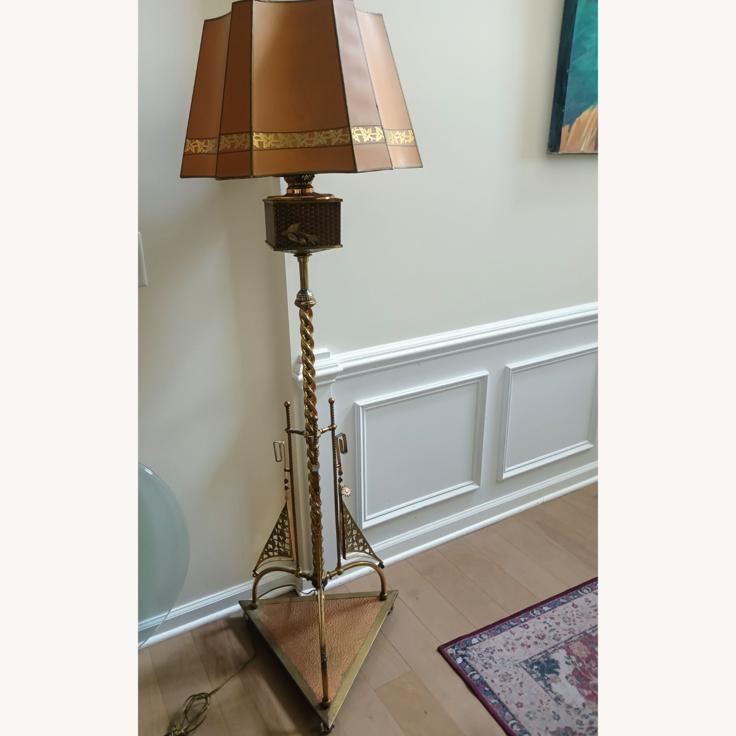 Vintage/Antique Finds Gold Brass Floor Lamp - image-7
