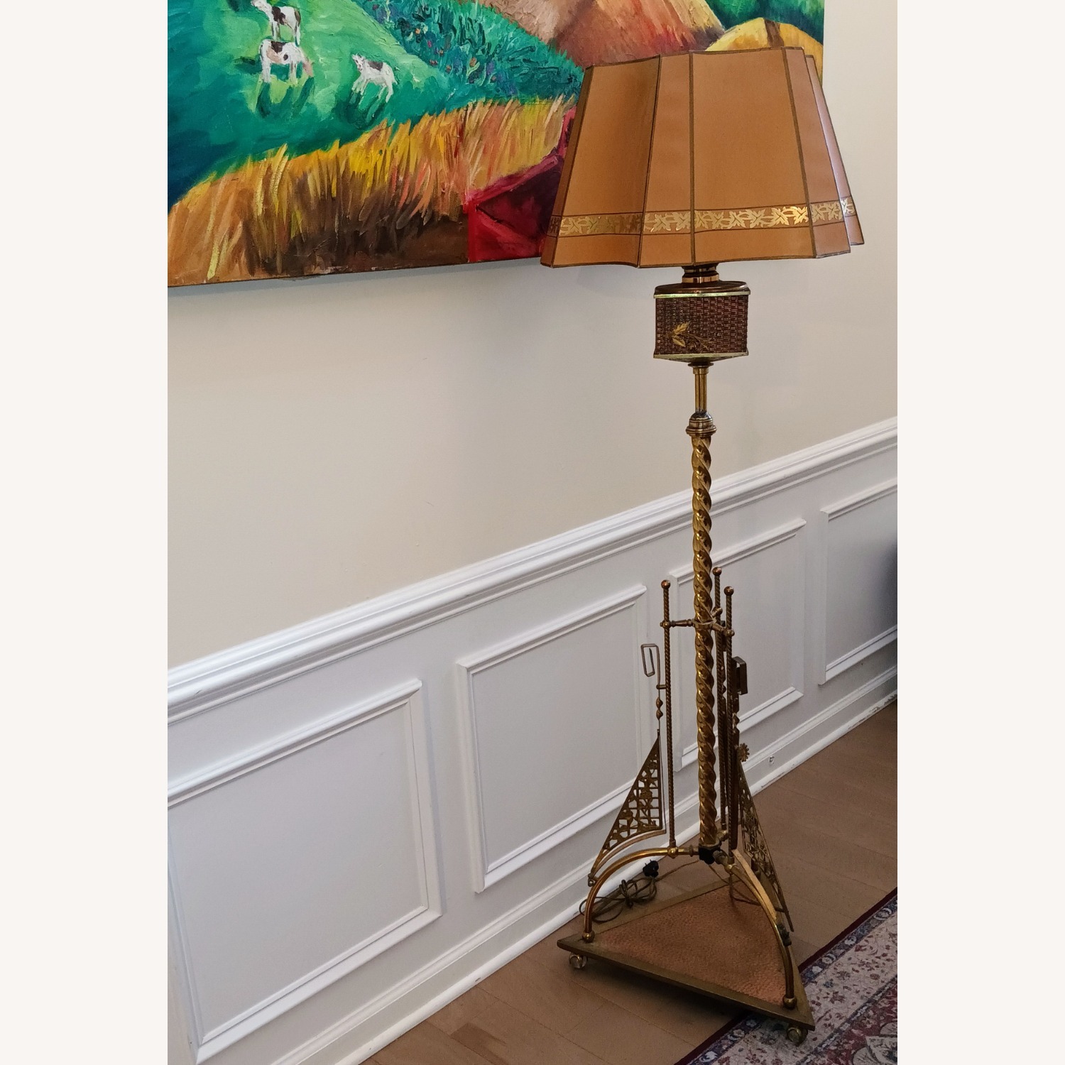 Vintage/Antique Finds Gold Brass Floor Lamp - image-9