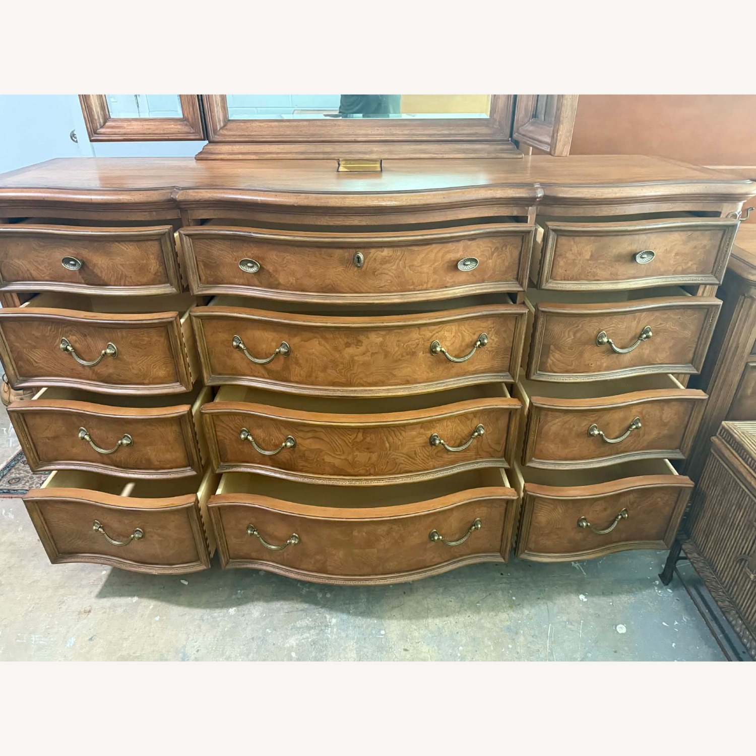 Vintage Thomasville BurlWood Dresser and Nightstands - image-10