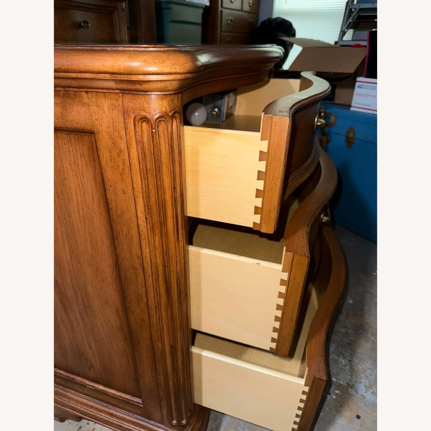 Vintage Thomasville BurlWood Dresser and Nightstands - image-24