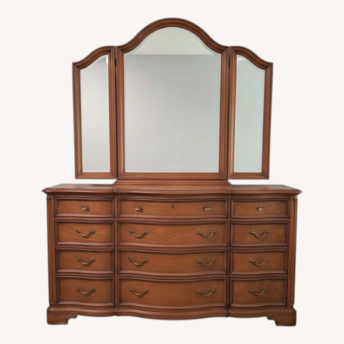 Used Vintage Thomasville BurlWood Dresser and Nightstands for sale on AptDeco
