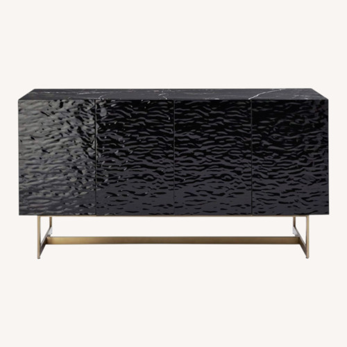 Used CB2 Ripple Black Lacquer Media Storage for sale on AptDeco