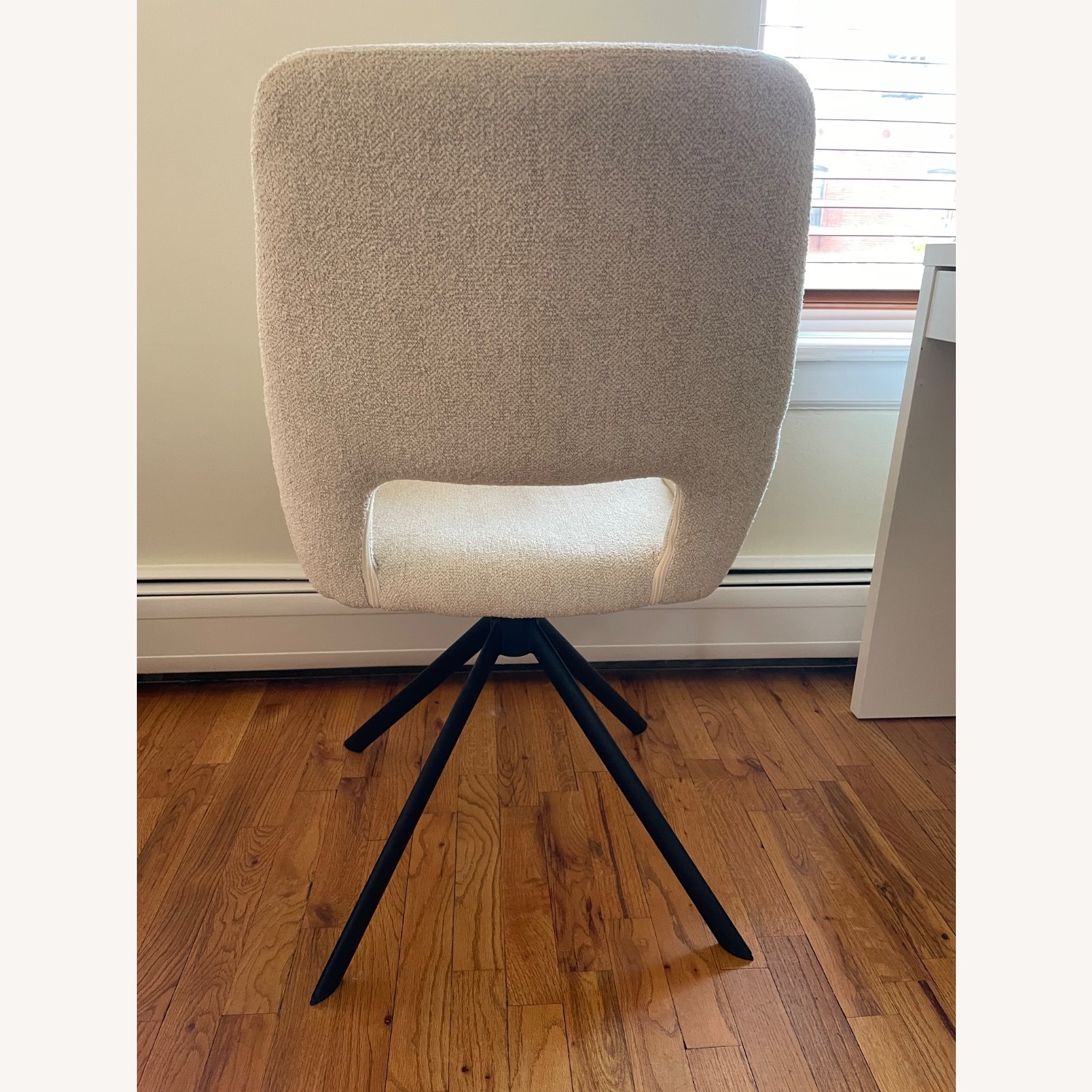 Natural Fabric Swivel Office Chair - image-4