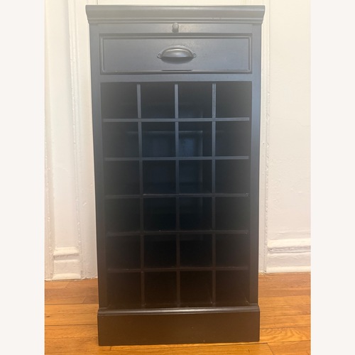Used Pottery Barn Black Wood Bar Cart for sale on AptDeco