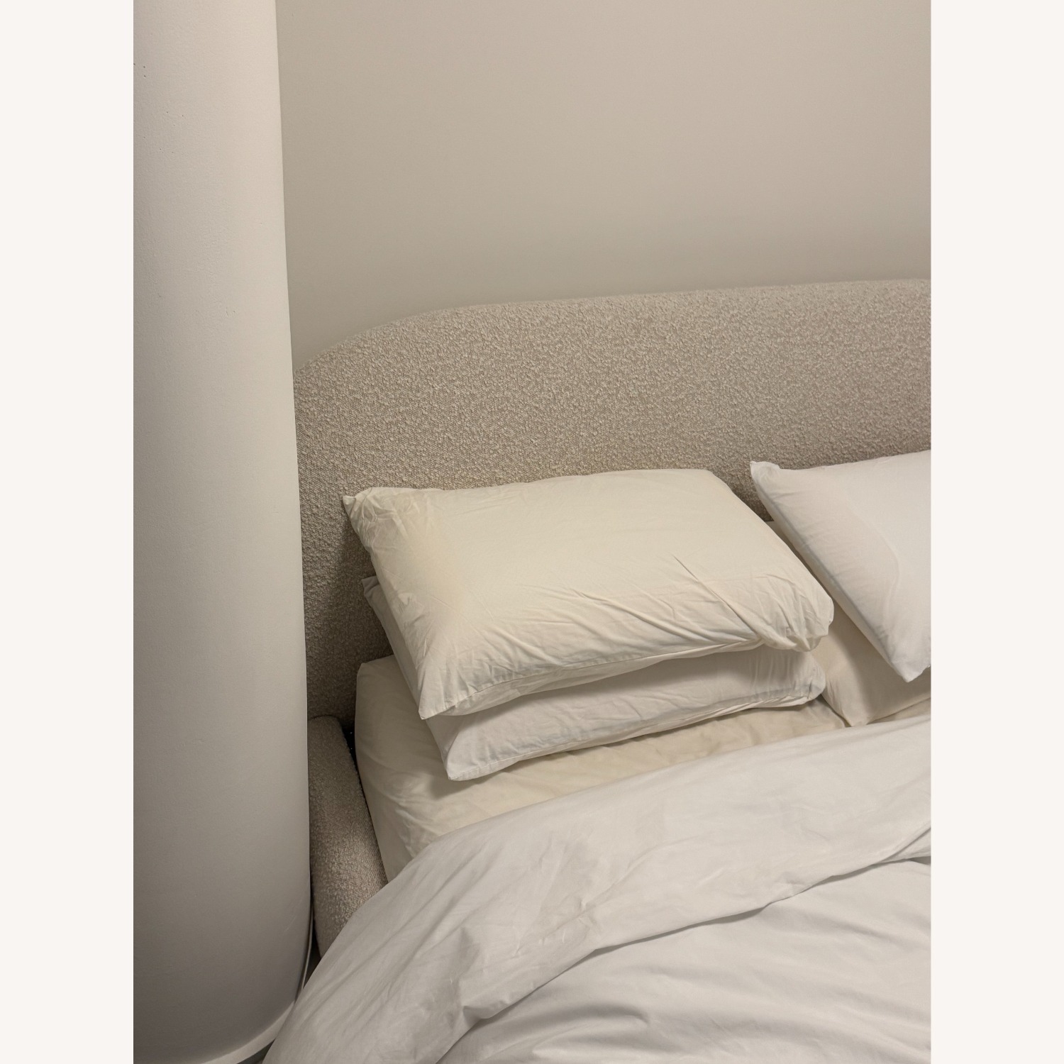 Ebern Designs Natural Boucle Queen Bed - image-3