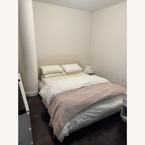 Used Ebern Designs Natural Boucle Queen Bed for sale on AptDeco