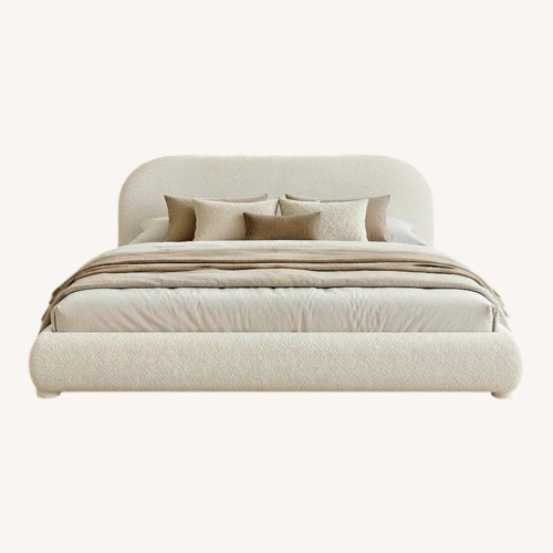 Used Ebern Designs Natural Boucle Queen Bed for sale on AptDeco