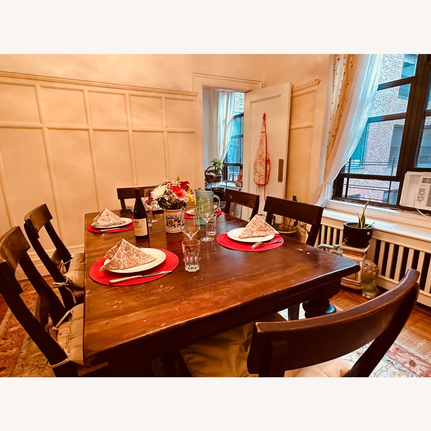 Pottery Barn Dark Brown Wood Dining Table - image-5