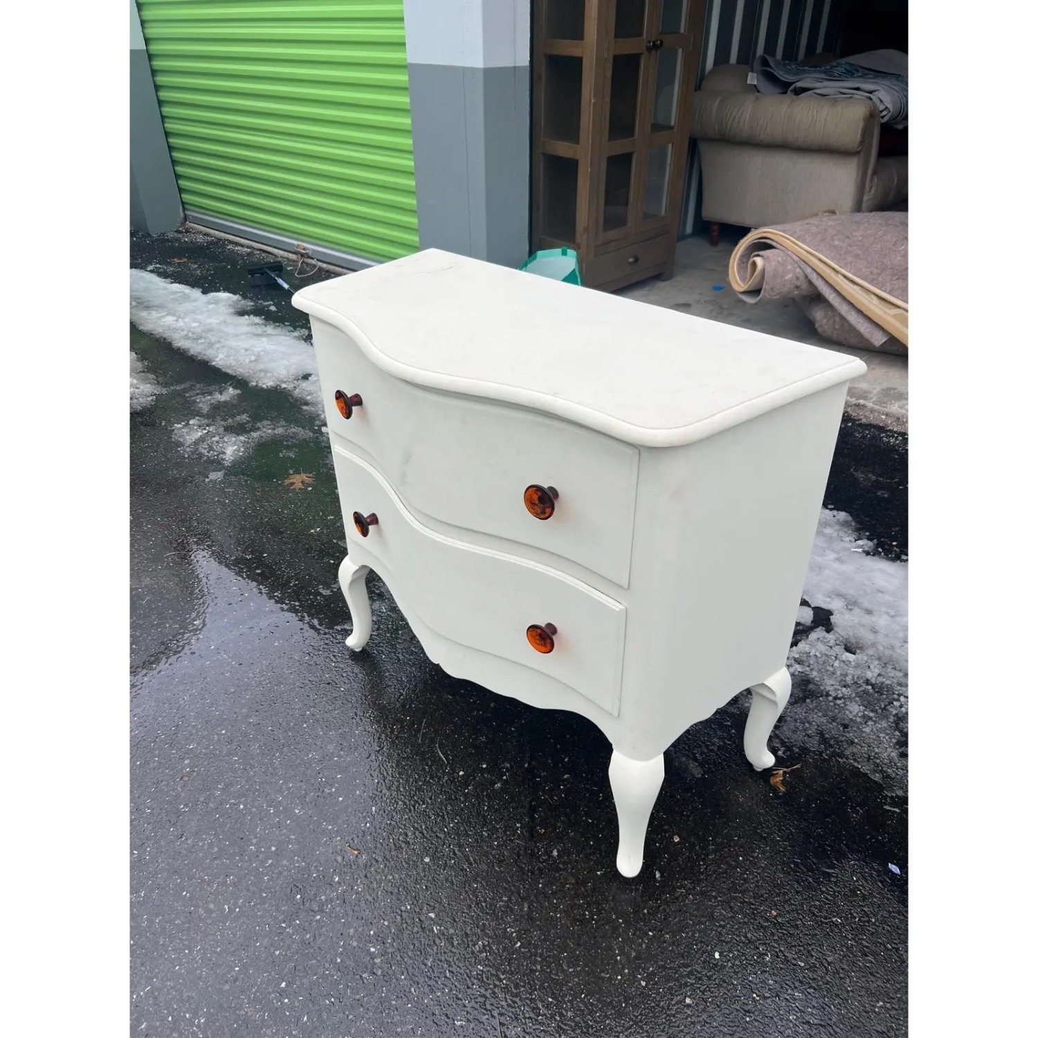 Hand-Painted White French Provincial Cabinet  - image-2