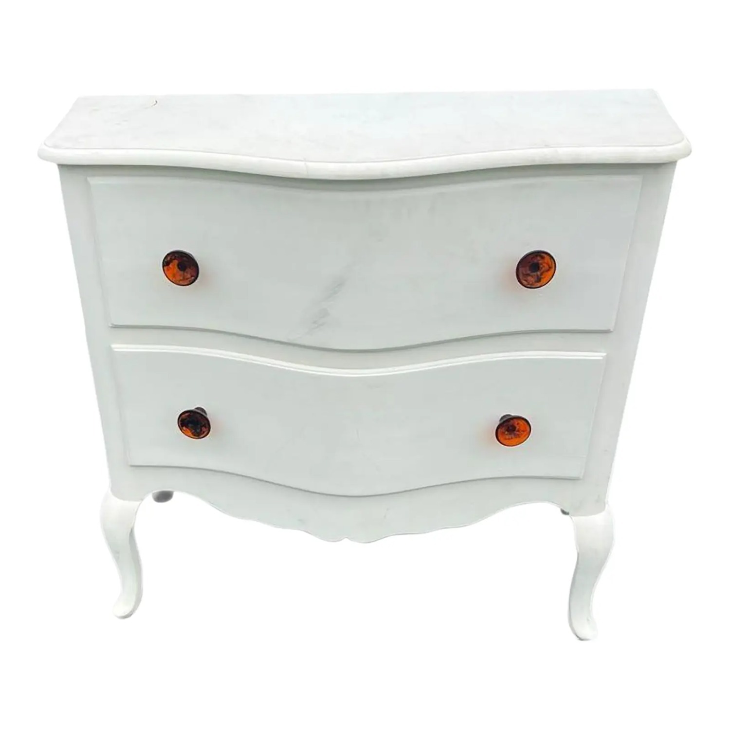 Hand-Painted White French Provincial Cabinet  - image-1