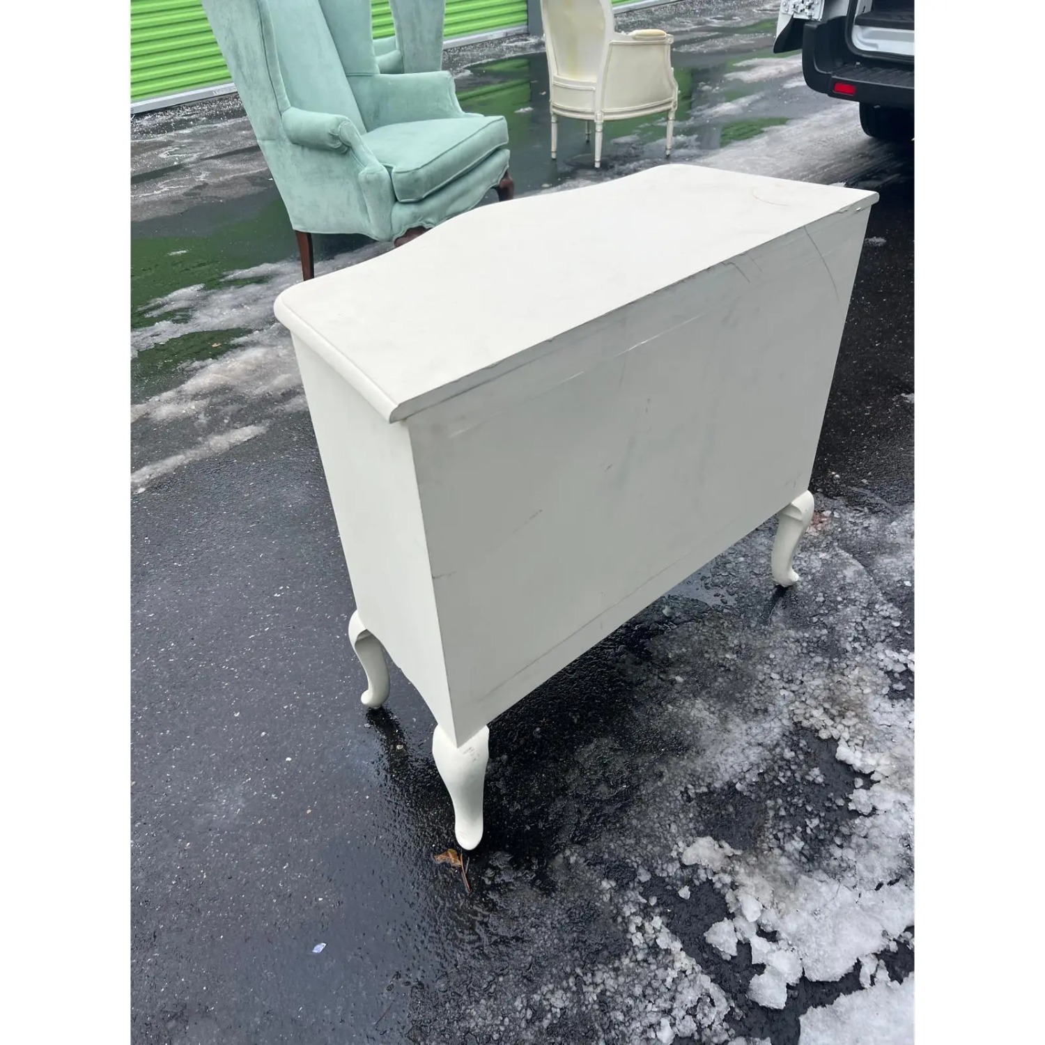 Hand-Painted White French Provincial Cabinet  - image-3