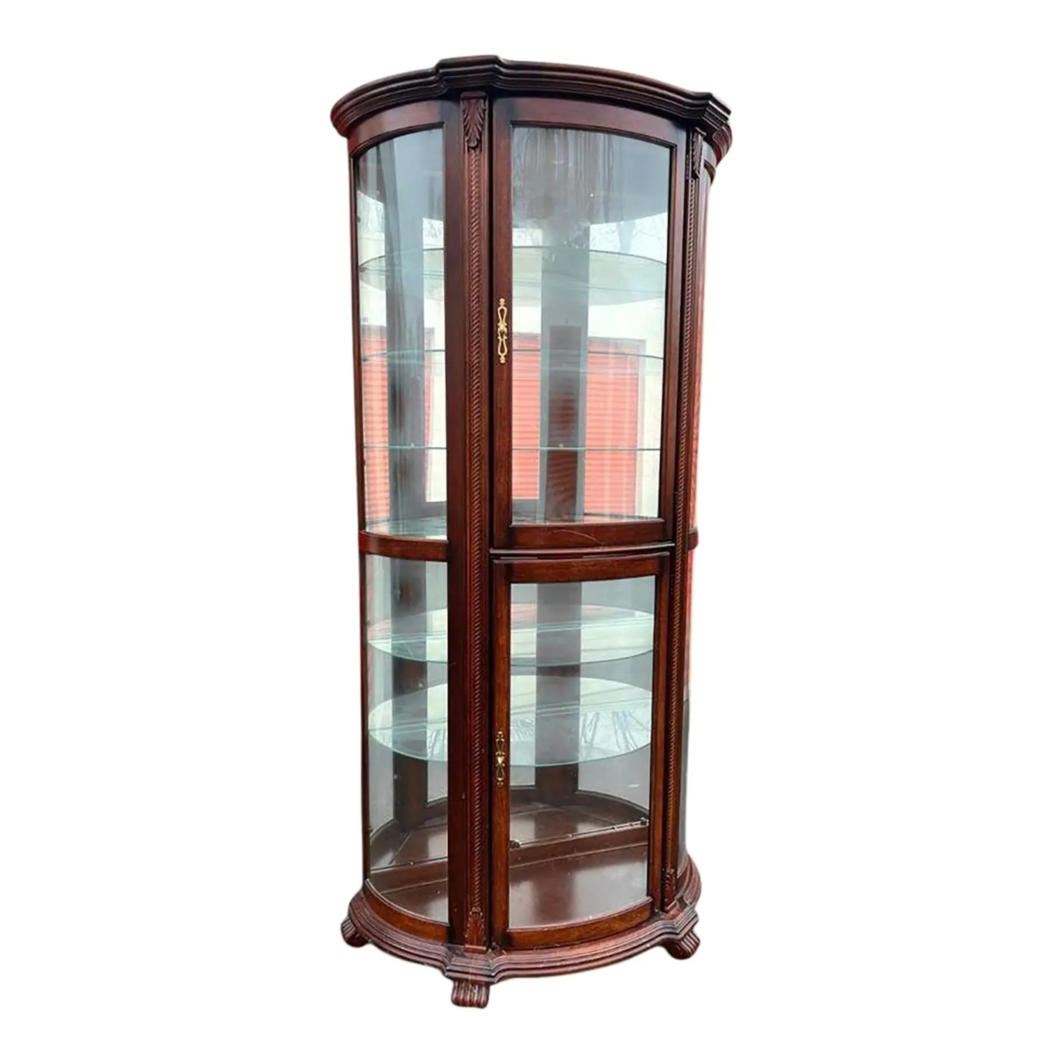 Pulaski Bowed Glass Illuminated Curio Cabinet - image-1